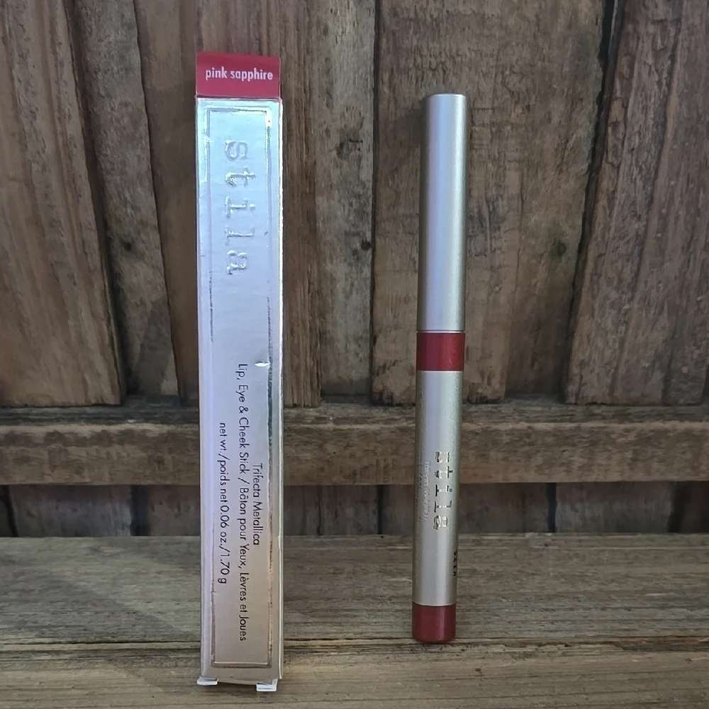 Stila Trifecrta Metallica Lip Eye & Cheeks Stick-Pink Sapphire